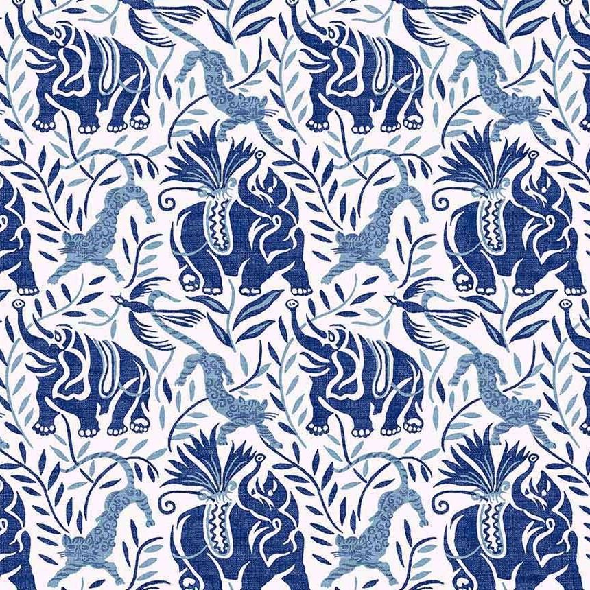 Raoul Dufy La Jungle Outdoor Fabric in Azzurro